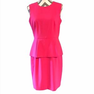 Calvin Klein Size 8 Pink Peplum Dress